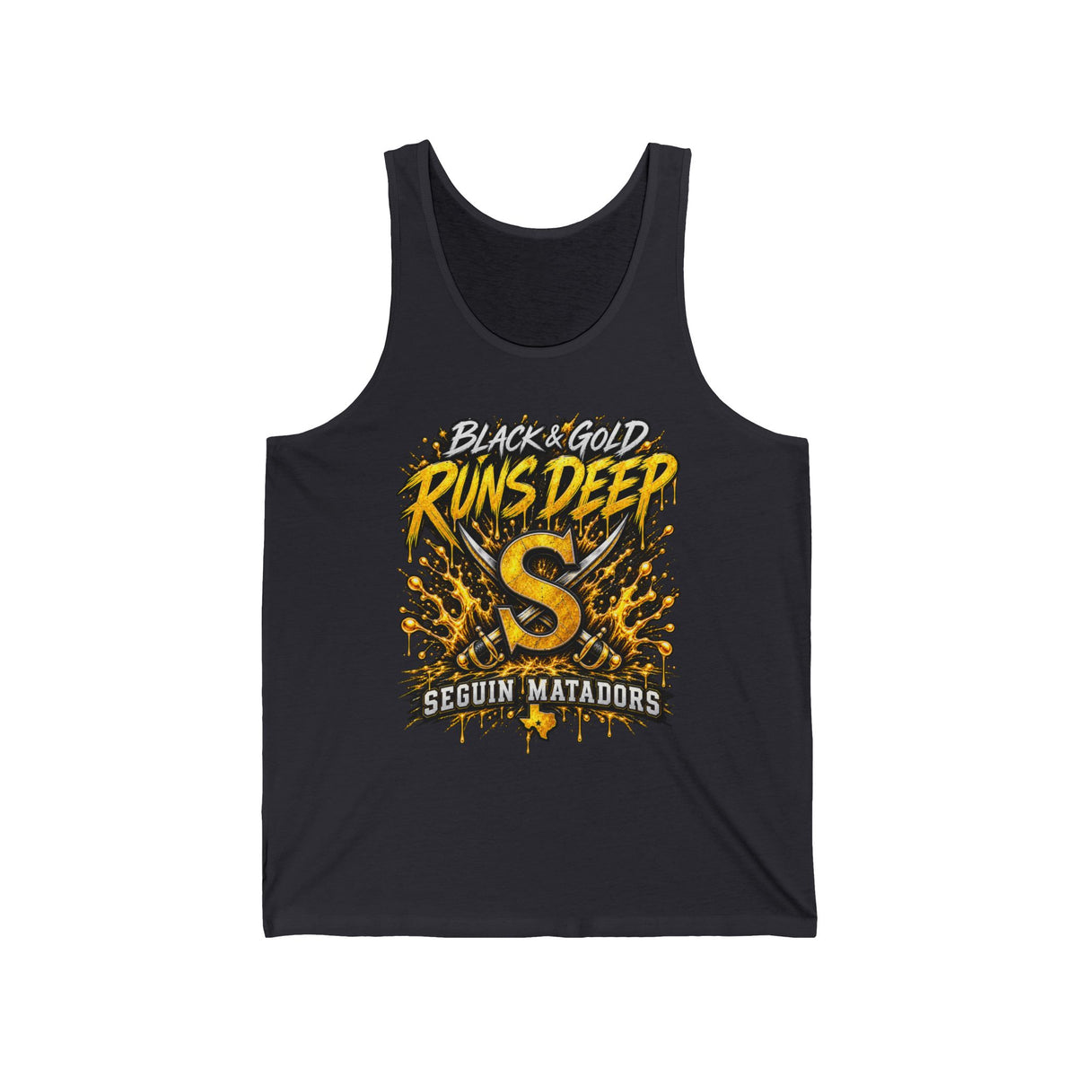 Seguin Matadors "Black & Gold Runs Deep" Tank Top