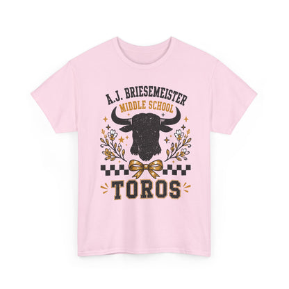 Toros Middle School Tee — A.J. Briesemeister School Spirit T-Shirt