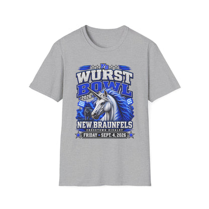 Wurst Bowl T-Shirt — New Braunfels 2026 Unicorn Football Event Tee