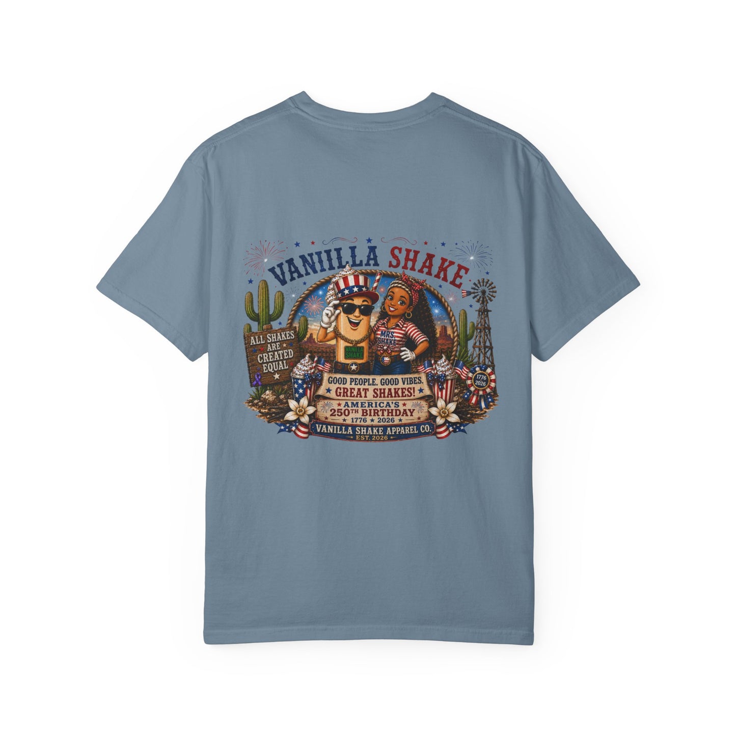 Mr. & Mrs. Shake 4th of July Unisex Garment-Dyed T-shirt