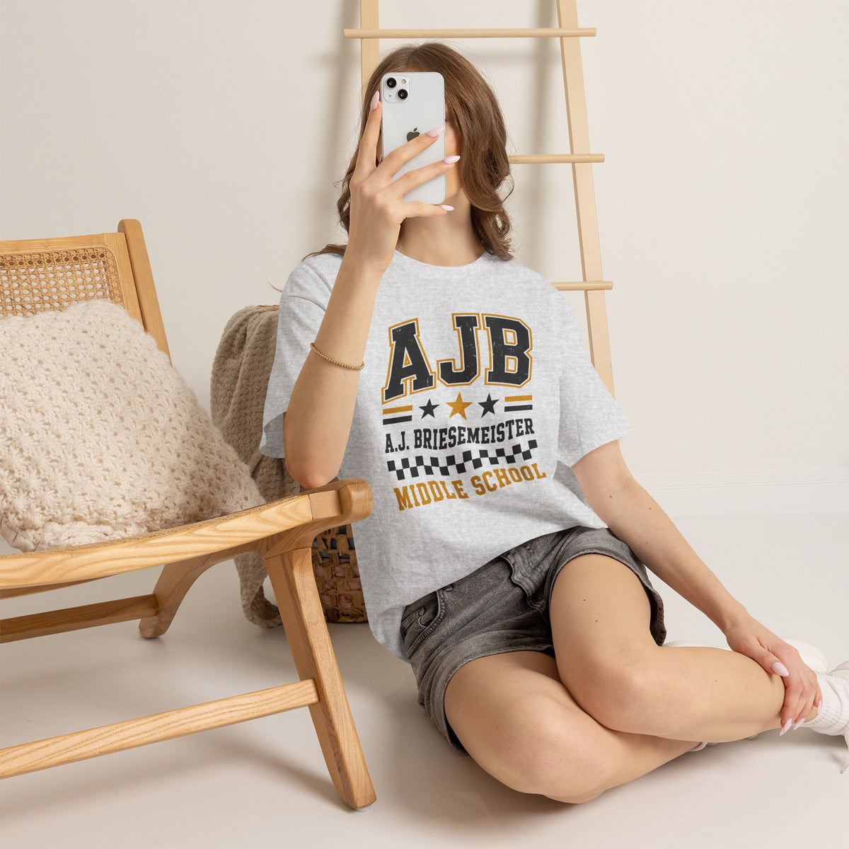 Middle School Custom Name Tee — AJB Briesemeister School Spirit Shirt