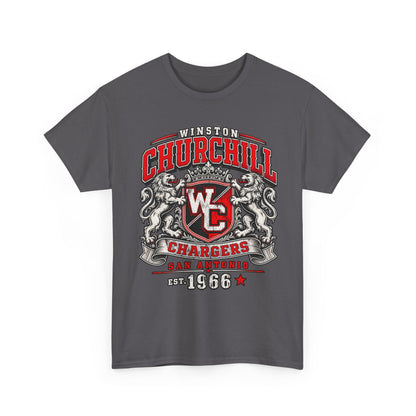 Churchill Chargers Vintage Crest T-Shirt — Winston Churchill 1966 School Spirit Tee