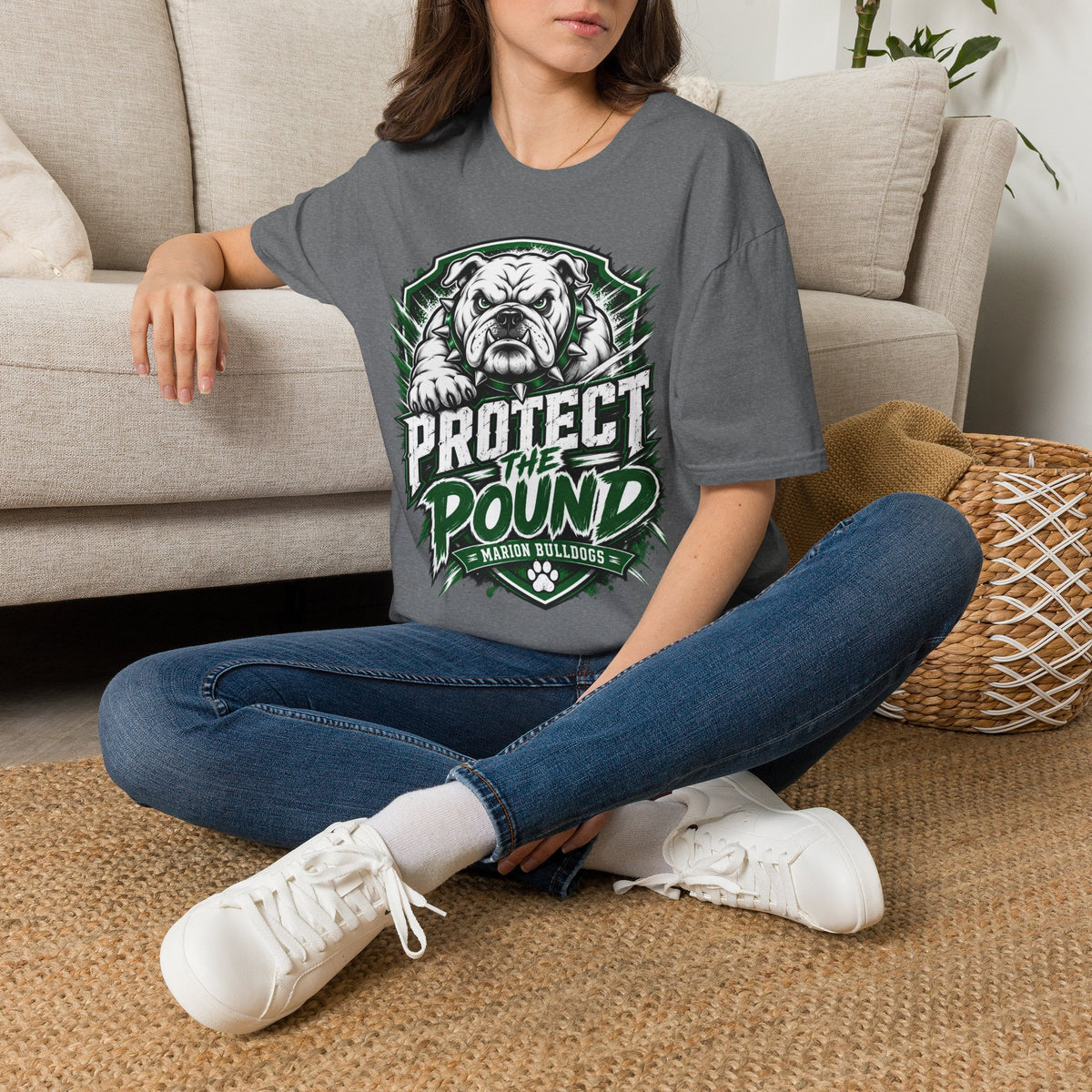 Protect the Pound Bulldog T-Shirt — Fierce Mascot Tee for Fans & Players