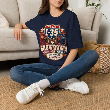 I-35 Texas Showdown Football T-Shirt – Texas State vs UTSA Game Day Tee