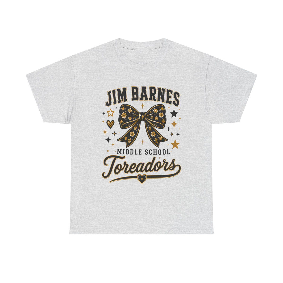 T-Shirt — Jim Barnes Middle School Toreadors Cheer Bow Design