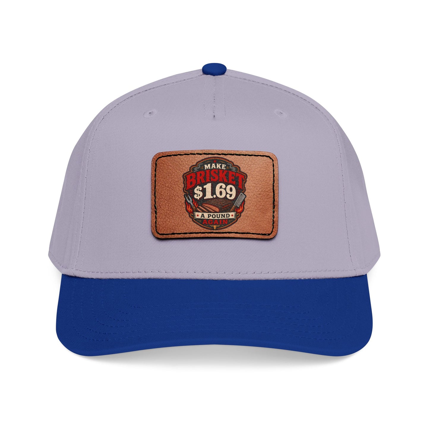 VSA Brisket Mid Profile Baseball Cap with Leather Patch (Rectangle)