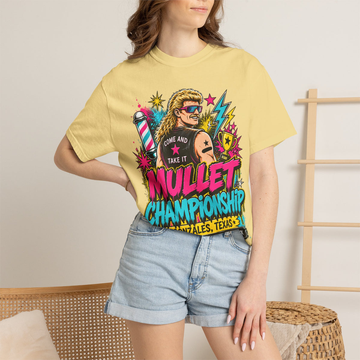 Mullet Championship T-Shirt — "Business in the Front, Party in the Back" Retro Graphic Tee