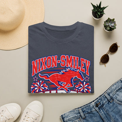 Nixon-Smiley Mustangs Cheer Dad T-Shirt — School Spirit Fan Tee