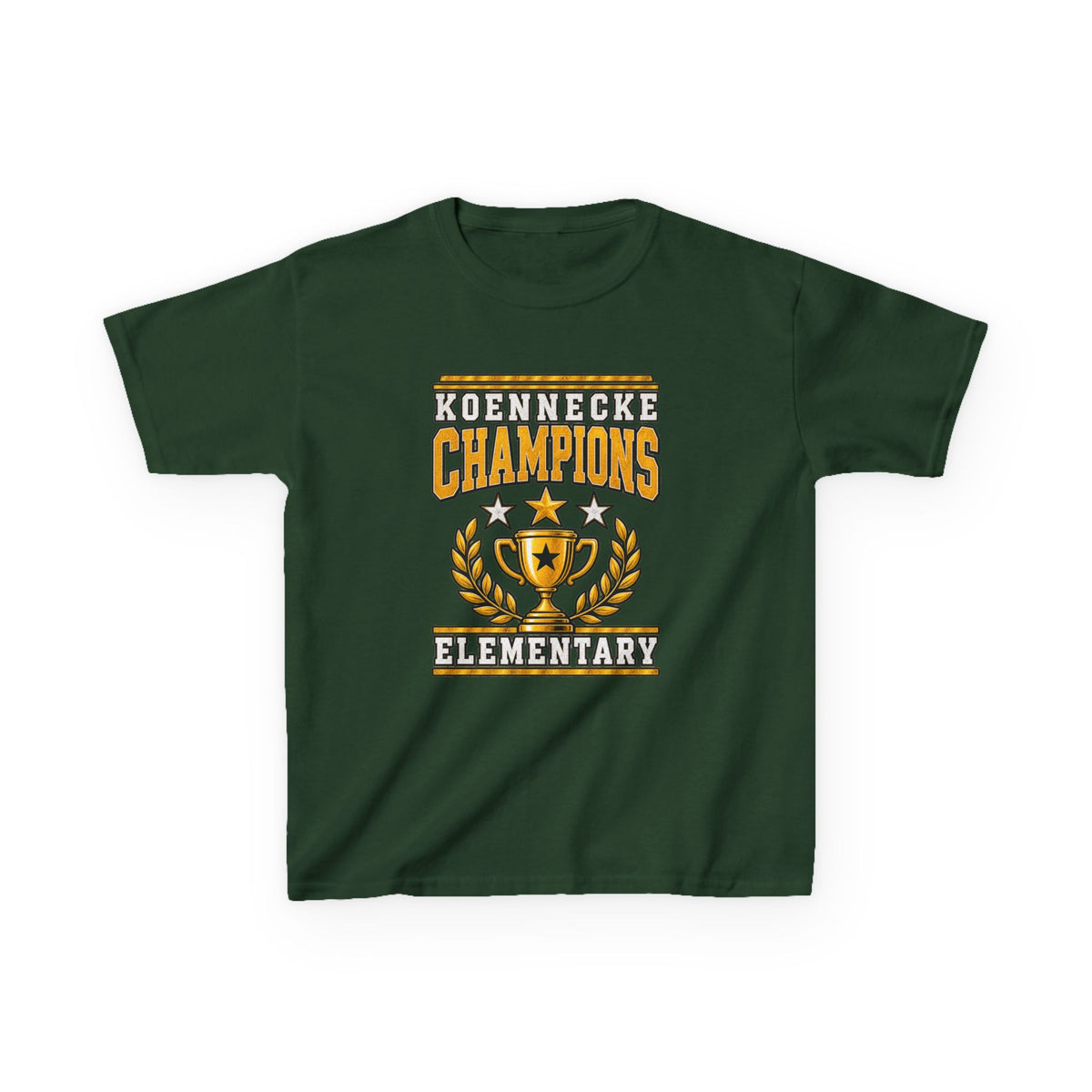 Koennecke Champions Elementary Kids T-Shirt — School Spirit Trophy Design