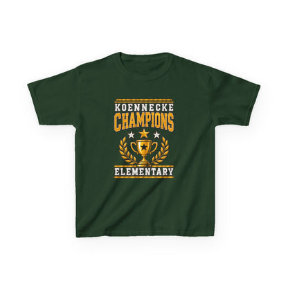 Koennecke Champions Elementary Kids T-Shirt — School Spirit Trophy Design