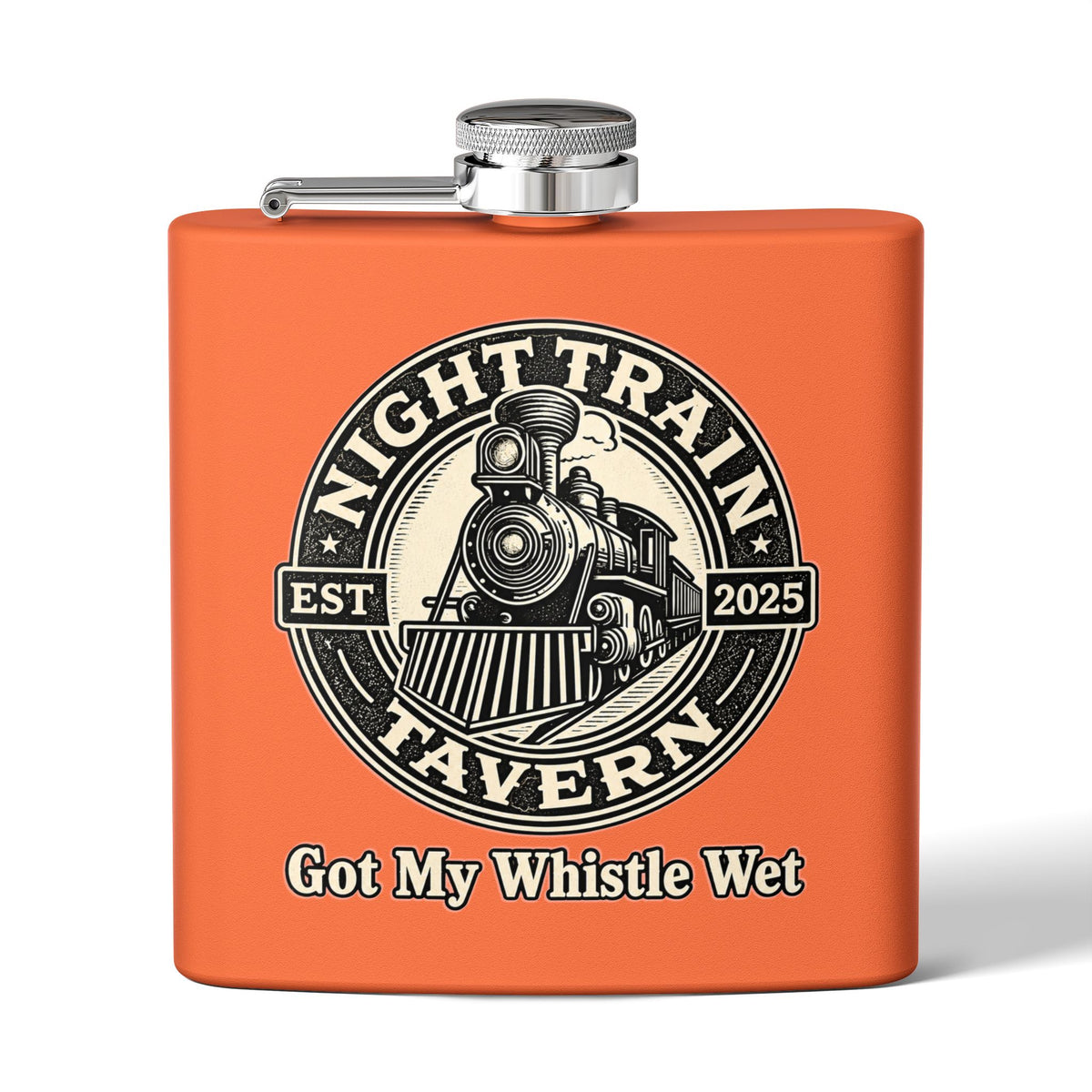 Night Train Stainless Steel Flask, 6oz