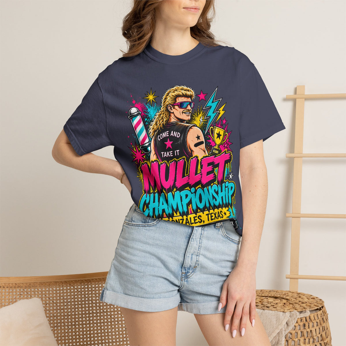 Mullet Championship T-Shirt — "Business in the Front, Party in the Back" Retro Graphic Tee