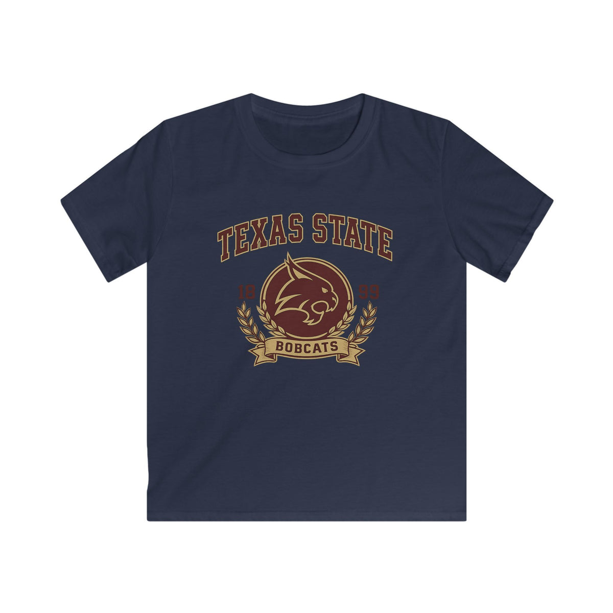 Texas State Bobcats Kids T-Shirt — Retro 1899 College Mascot Tee