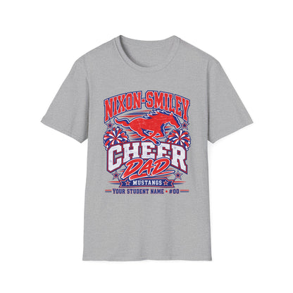 Nixon-Smiley Mustangs Cheer Dad T-Shirt — School Spirit Fan Tee
