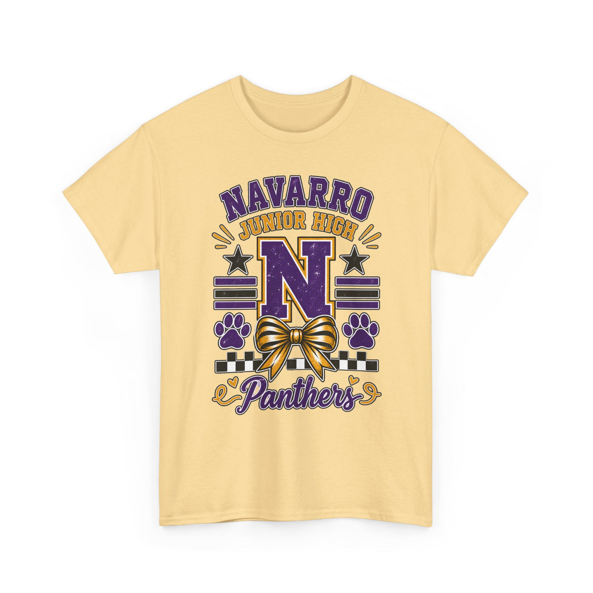 Navarro Junior High Panthers T-Shirt – School Spirit Tee with Purple & Gold Mascot Design