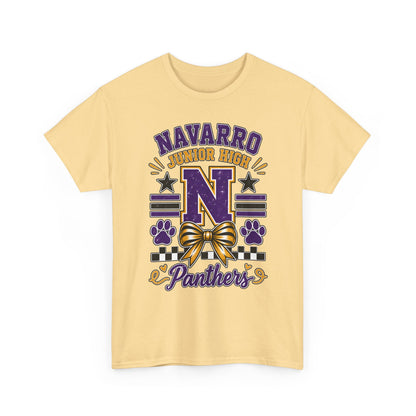 Navarro Junior High Panthers T-Shirt – School Spirit Tee with Purple & Gold Mascot Design