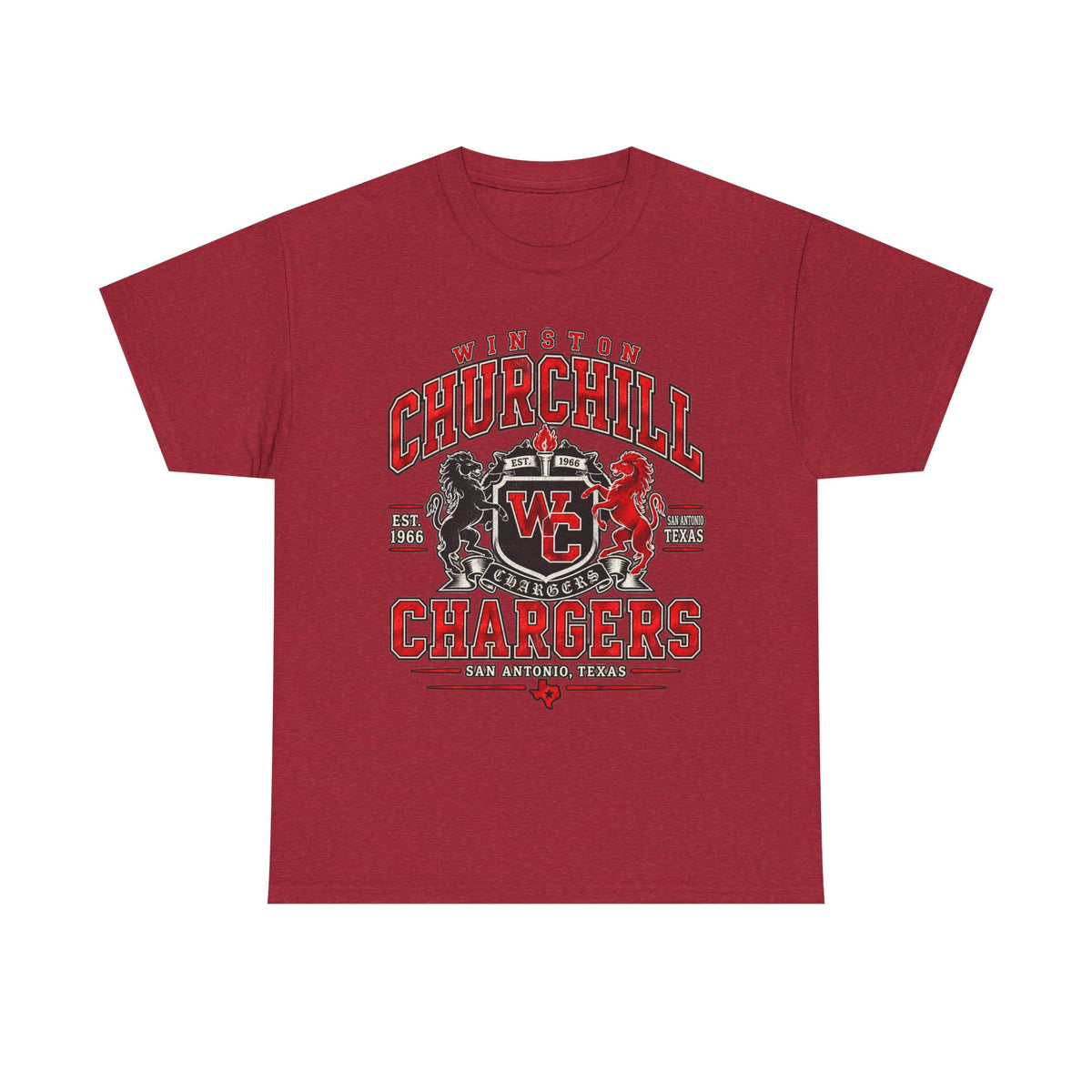 Churchill Chargers School Spirit T-Shirt — WC Logo & Mascot Tee