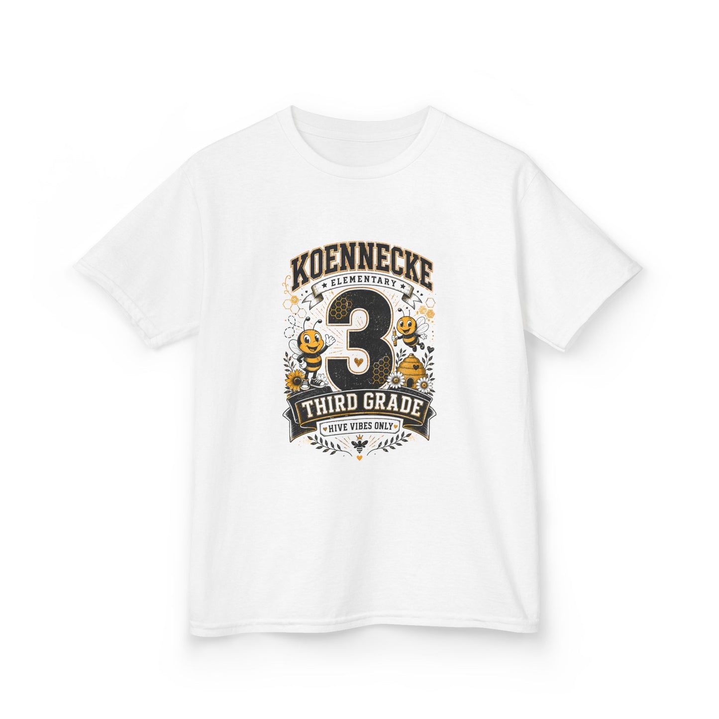 Third Grade Kids T‑Shirt — Personalized 'Koennecke 3' Back to School Tee