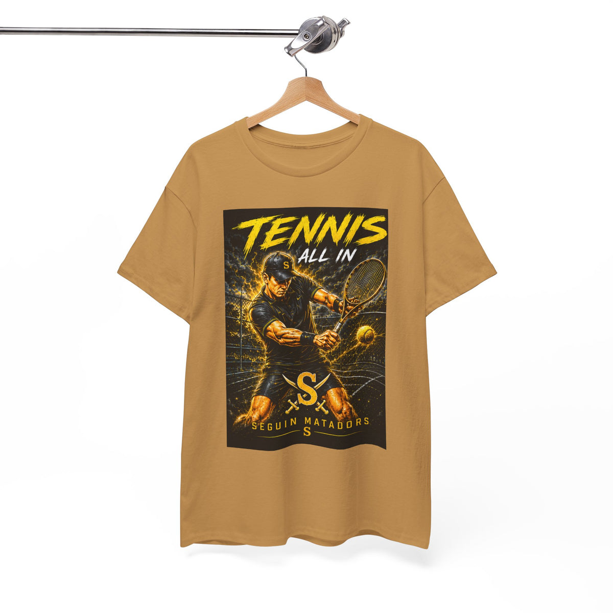 Tennis All In Graphic Tee — Vintage Tennis Player Poster Shirt