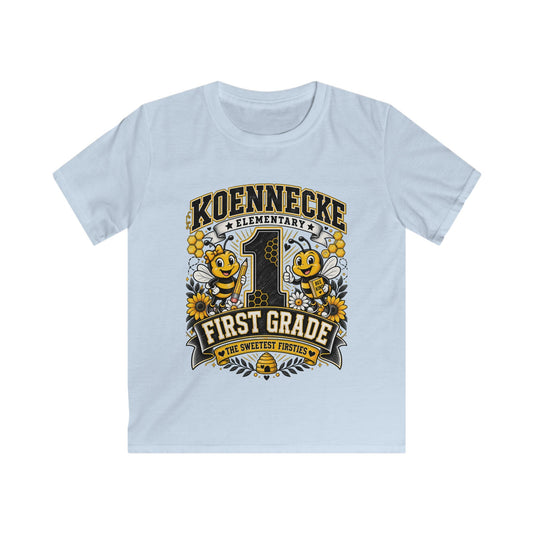 First Grade Kids Tee — 'Koennecke Elementary' Back-to-School Bee Design