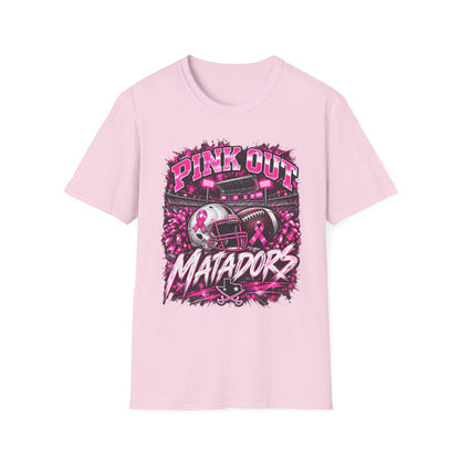 Pink Out Matadors Football T-Shirt — Breast Cancer Awareness Game Tee