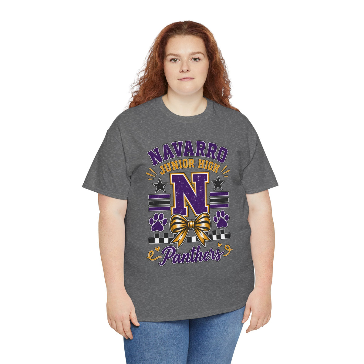 Navarro Junior High Panthers T-Shirt – School Spirit Tee with Purple & Gold Mascot Design