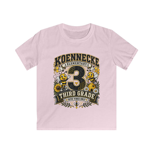 Third Grade Kids Tee - Koennecke Elementary 3rd Grade Sunflower Bee School Shirt