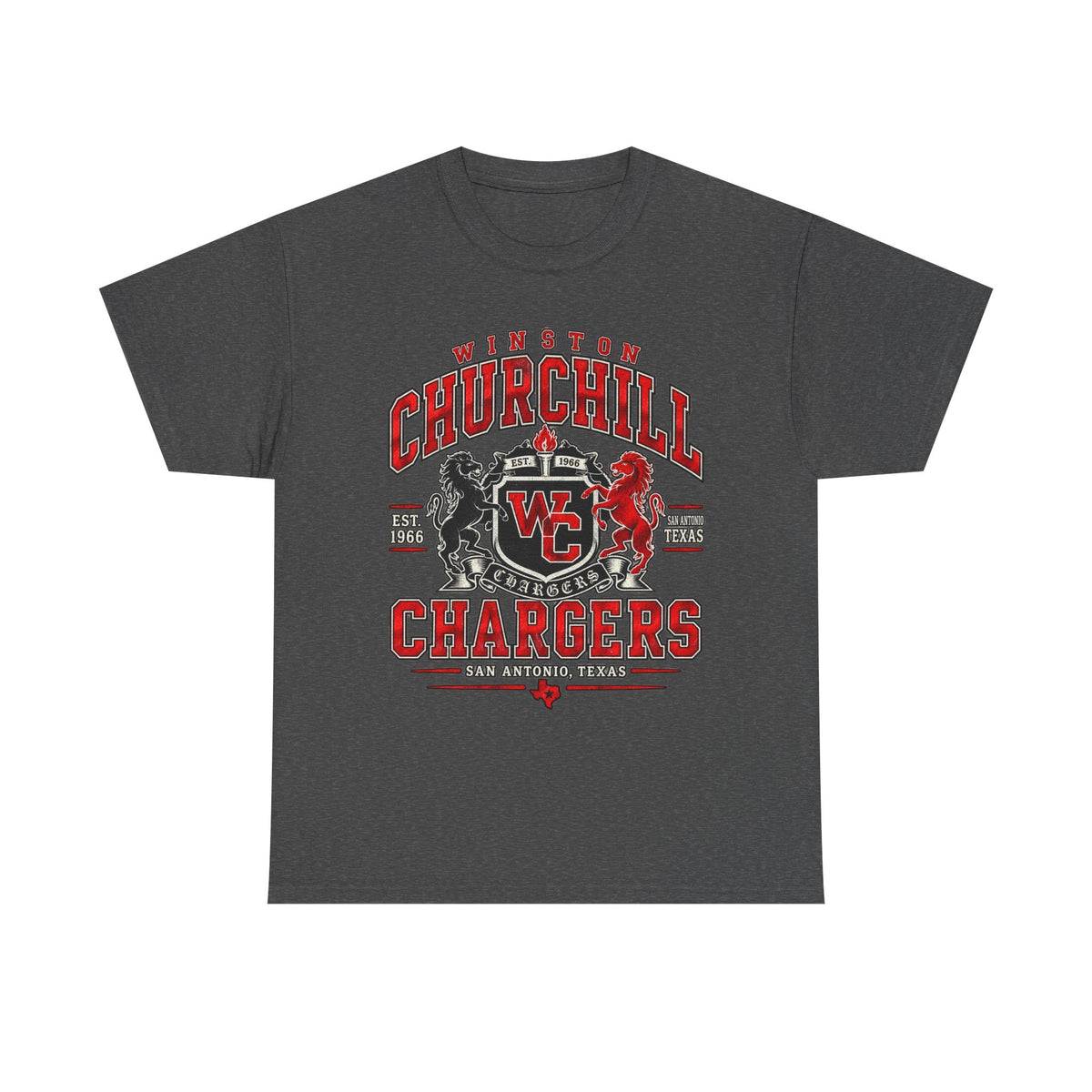 Churchill Chargers School Spirit T-Shirt — WC Logo & Mascot Tee
