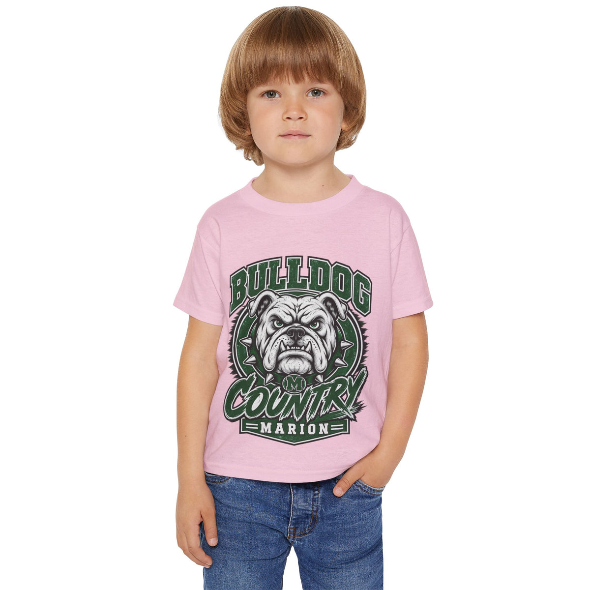 Bulldog Country Toddler T-Shirt — Marion Bulldogs Personalized Number (e.g., Jordan 74)