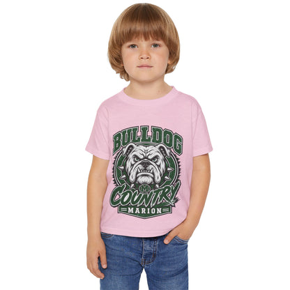 Bulldog Country Toddler T-Shirt — Marion Bulldogs Personalized Number (e.g., Jordan 74)