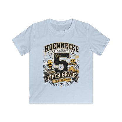 Fifth Grade Kids Tee - 'Koennecke Elementary Top of the Hive' School Spirit Shirt