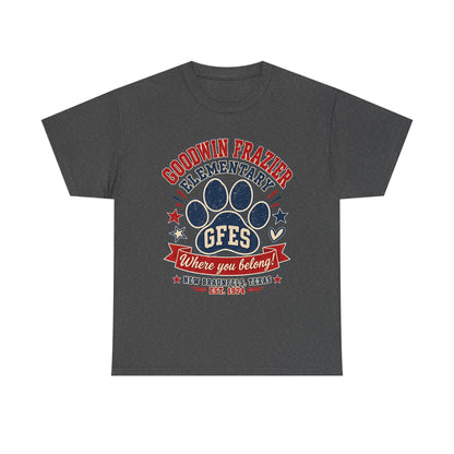 Goodwin Frazier Elementary GFES Paw Print T-Shirt — Where You Belong School Spirit Tee