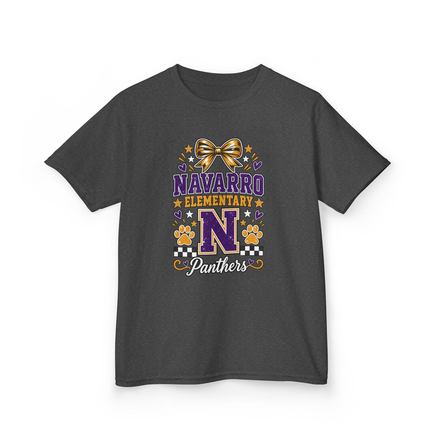 Kids Navarro Elementary Panthers T‑Shirt — Purple & Gold School Spirit Tee