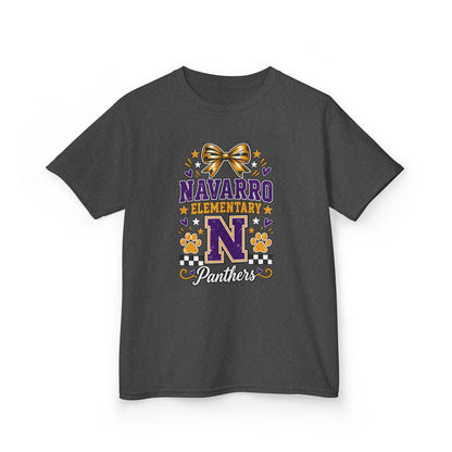 Kids Navarro Elementary Panthers T‑Shirt — Purple & Gold School Spirit Tee