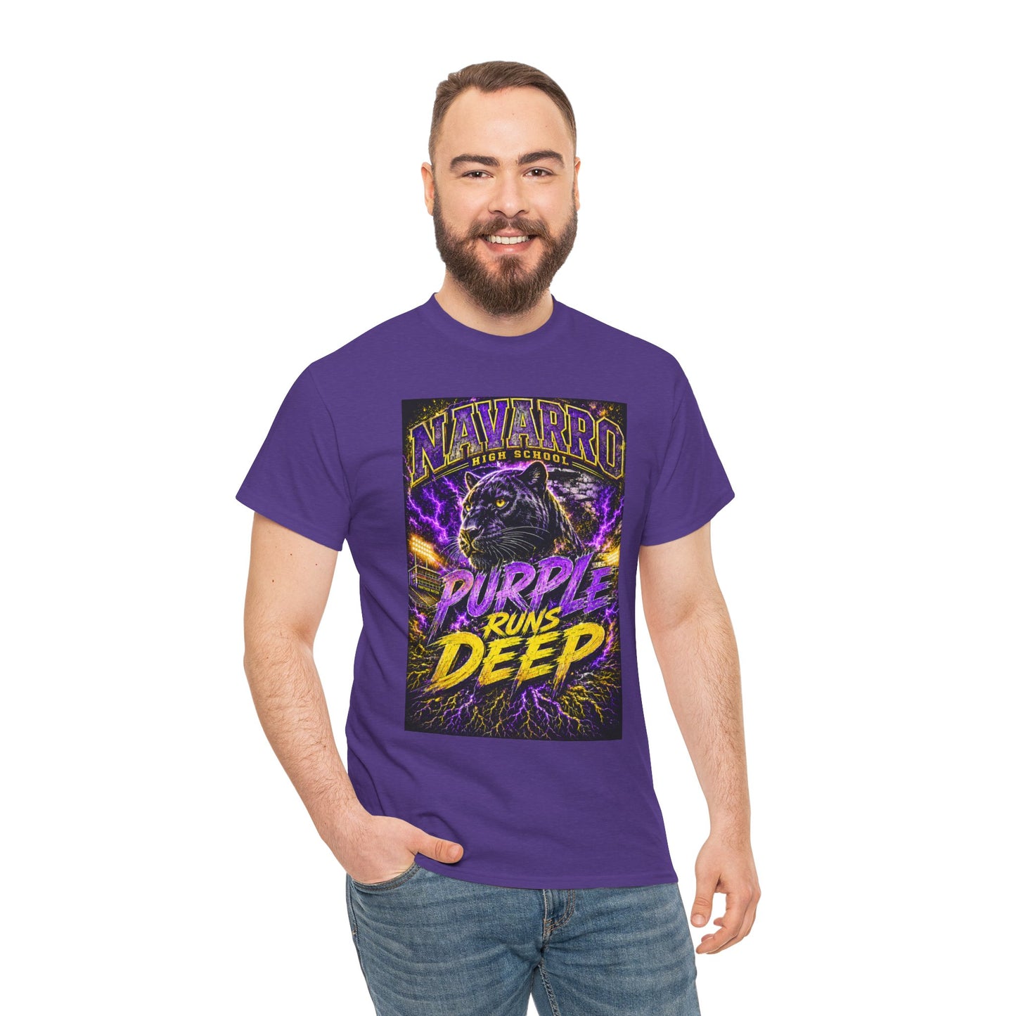 Purple Runs Deep Panther T-Shirt — Navarro School Spirit Tee