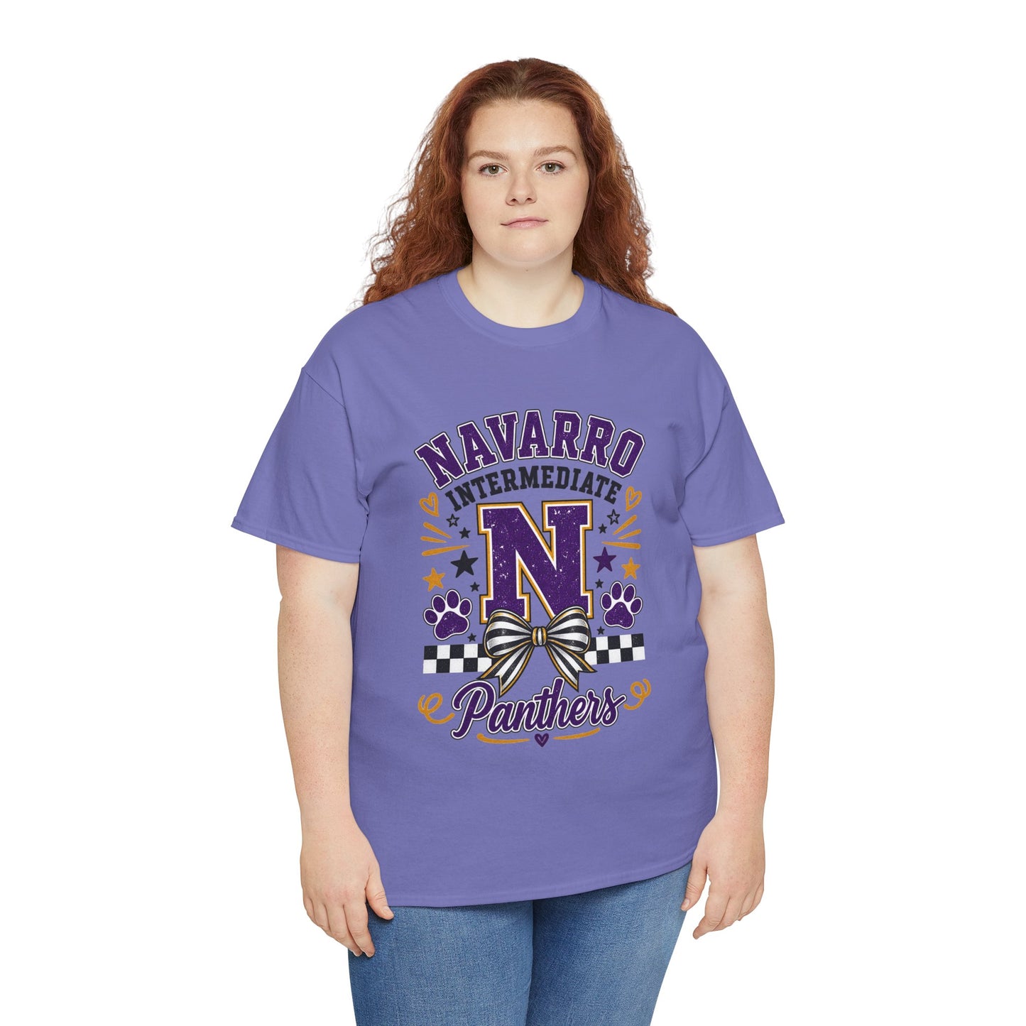 Navarro Intermediate Panthers T-Shirt — School Spirit Tee with 'N' Logo & Paw Prints