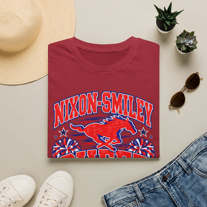 Nixon-Smiley Mustangs Cheer Mom T-Shirt — Personalized School Spirit Tee