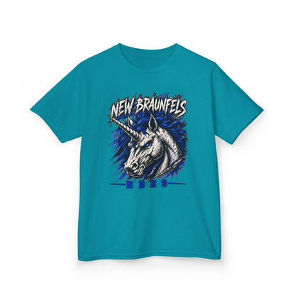 New Braunfels Unicorn Kids T‑Shirt — Blue Graphic Tee for Children