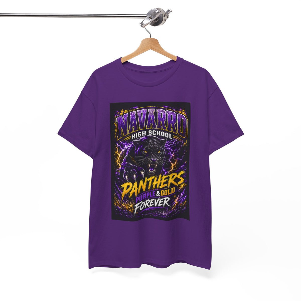 Navarro High Panthers T‑Shirt — Purple & Gold "Panthers Forever" School Spirit Tee