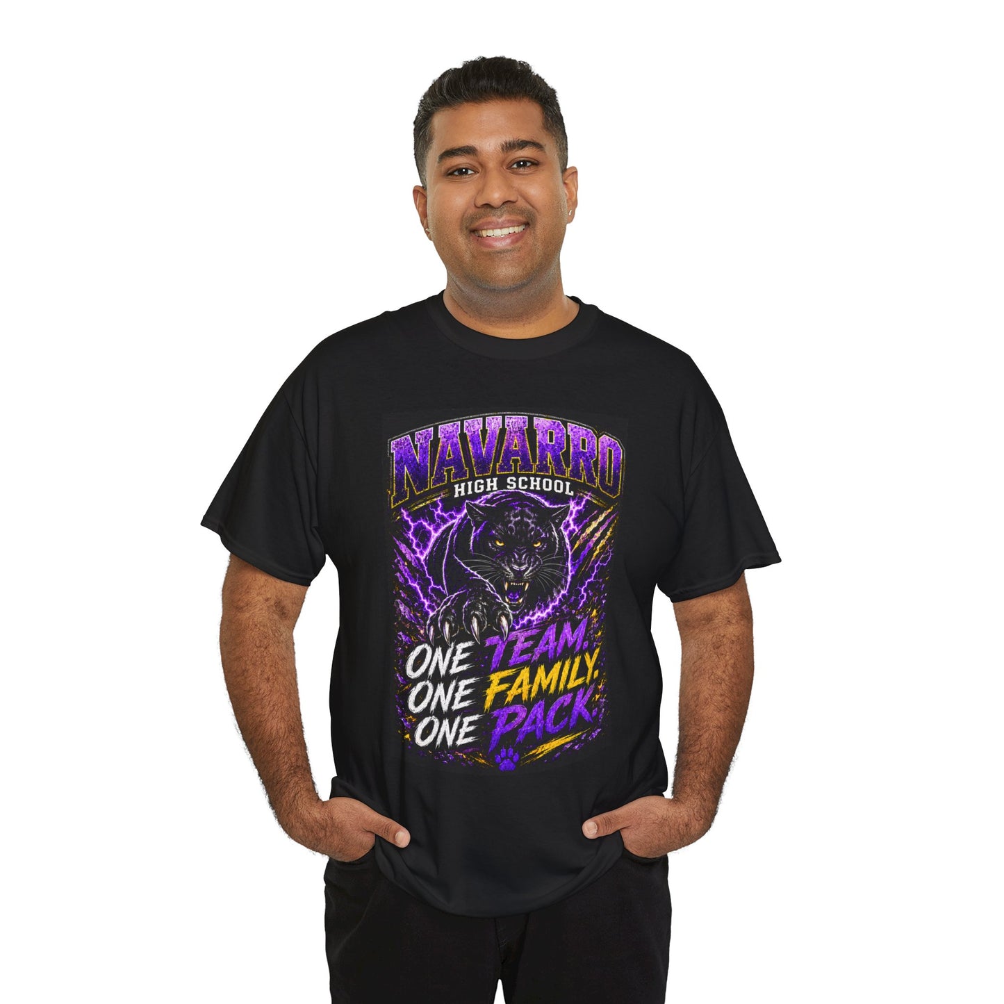 Navarro High School Panther T-Shirt — "One Team. One Family. One Pack." — School Spirit Tee