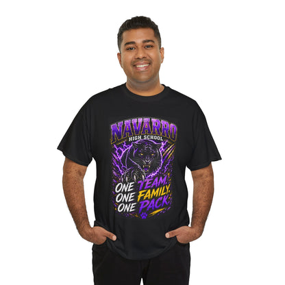 Navarro High School Panther T-Shirt — "One Team. One Family. One Pack." — School Spirit Tee