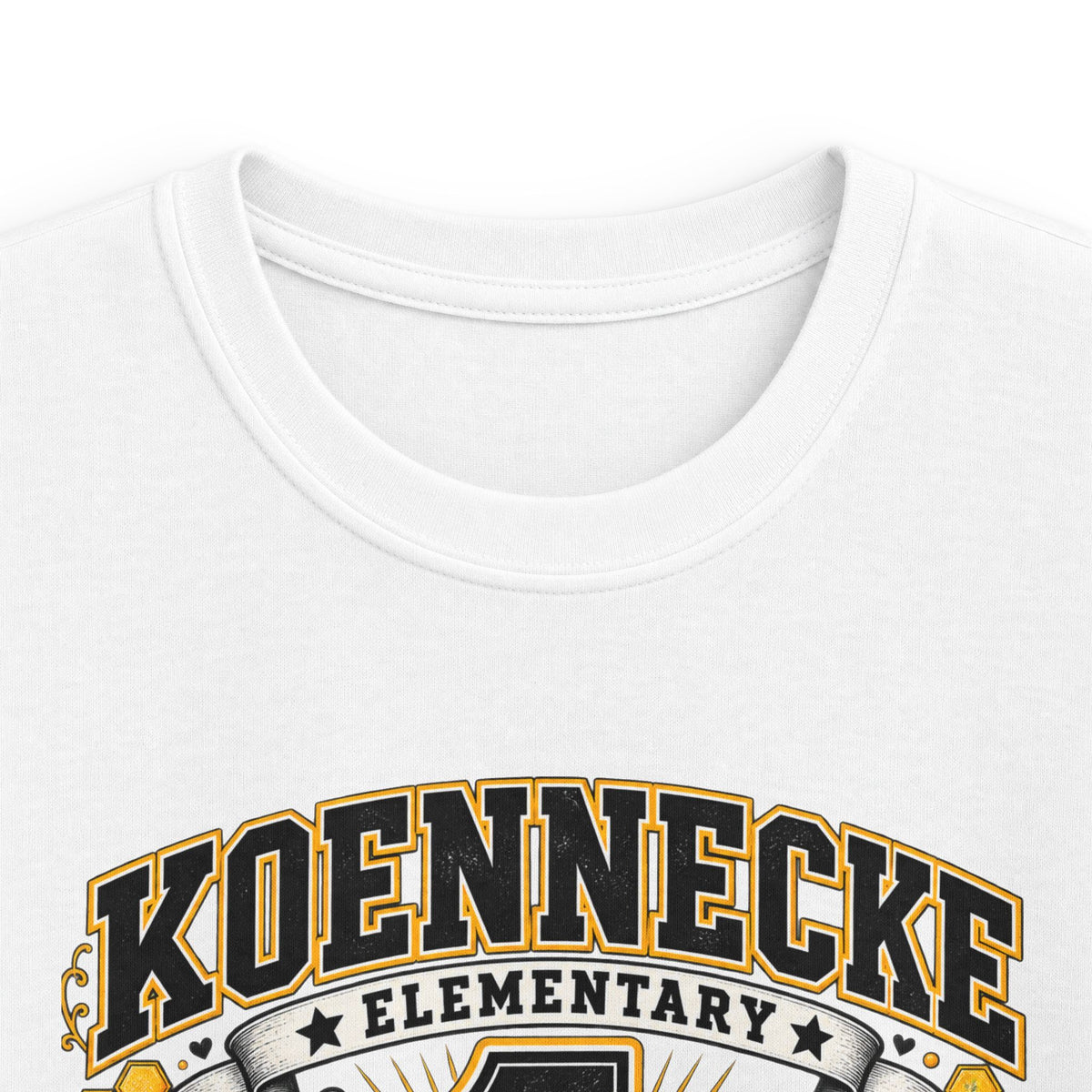 First Grade Kids Tee — 'Koennecke Elementary' Back-to-School Bee Design