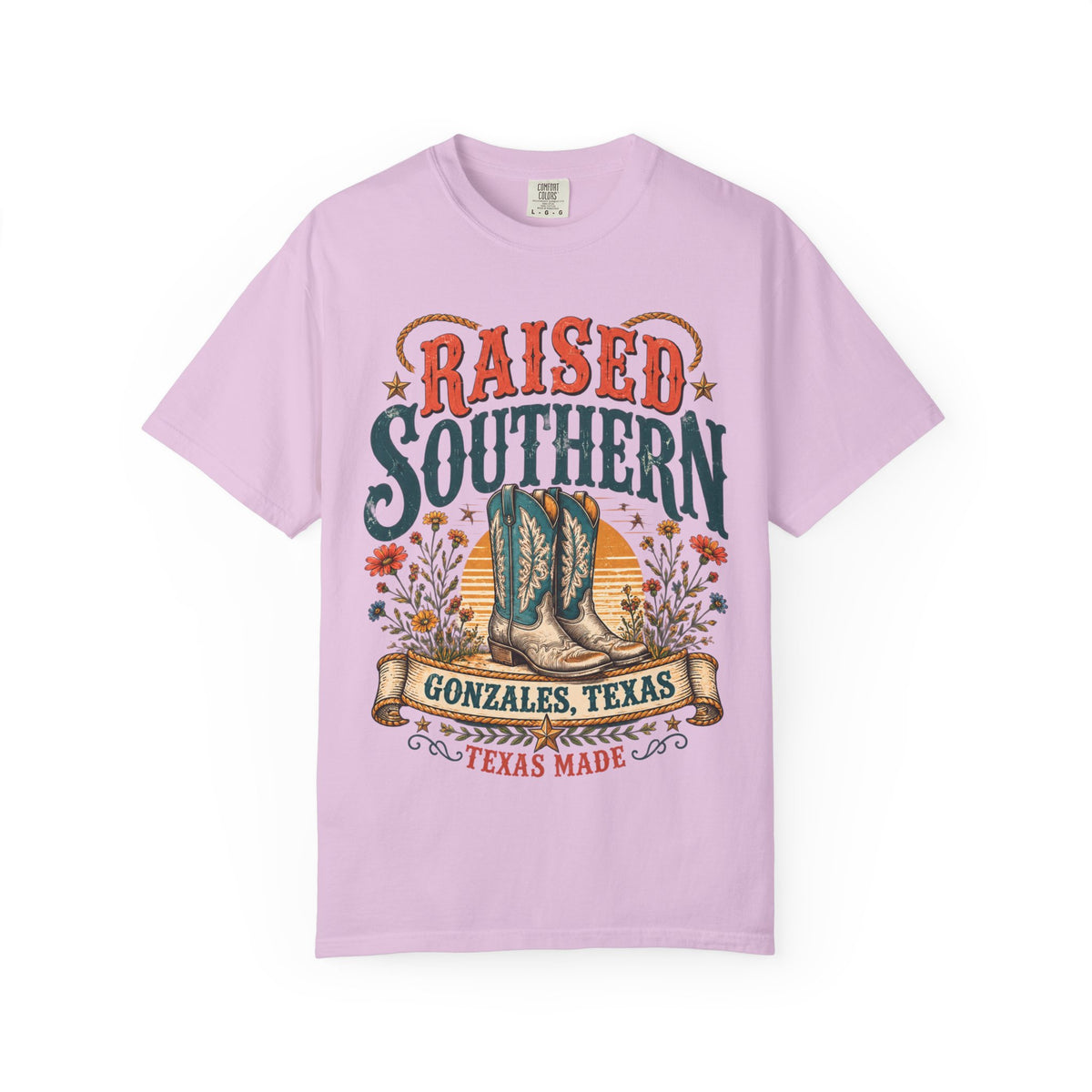 Raised Southern T-Shirt — Gonzales, Texas Retro Western Tee