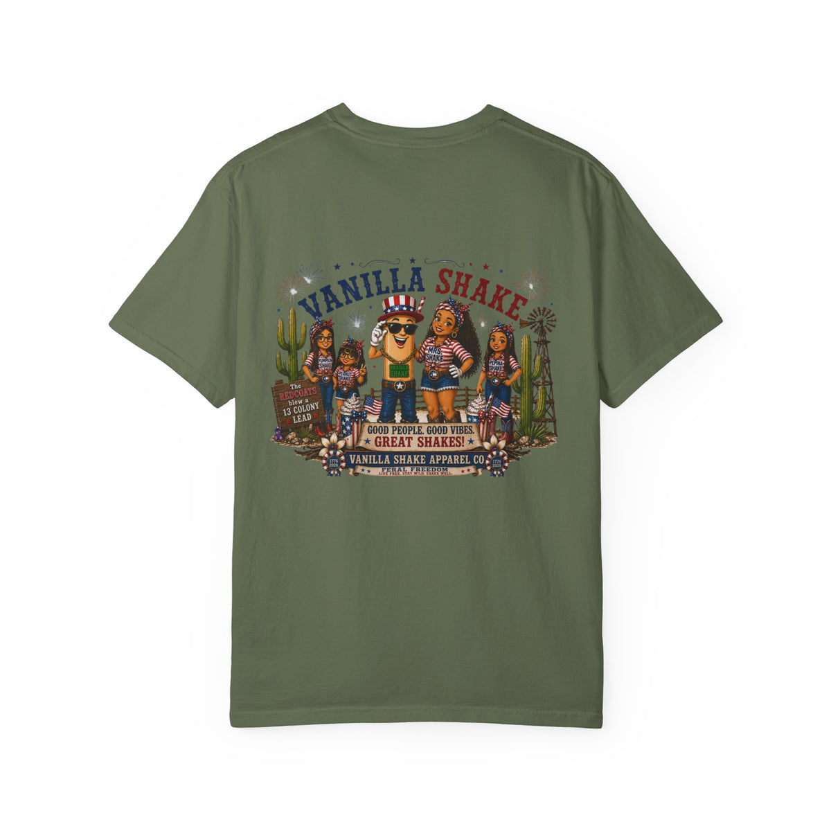 Family Shakes 4th of July-Unisex Garment-Dyed T-shirt