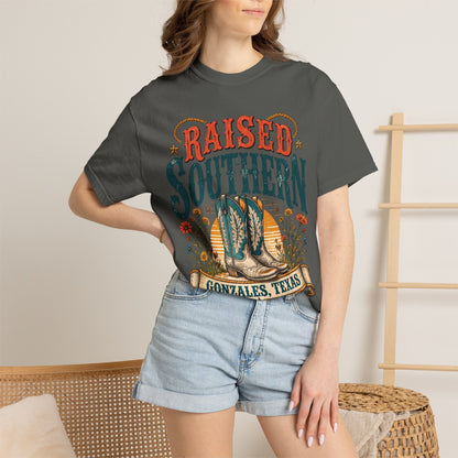 Raised Southern T-Shirt — Gonzales, Texas Retro Western Tee