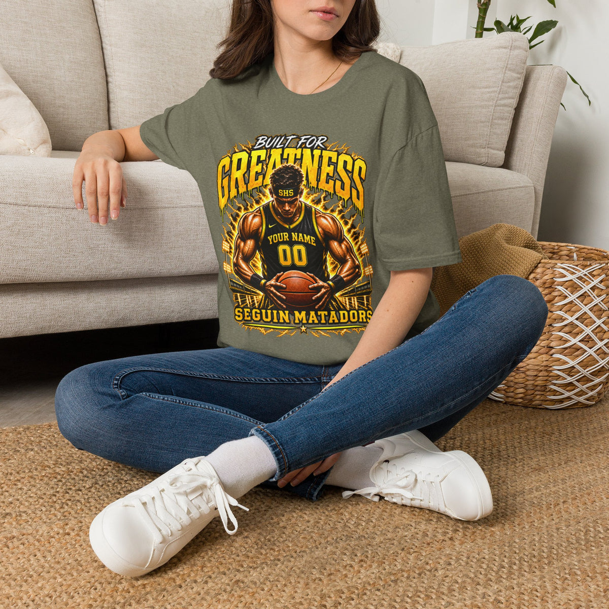Custom Seguin Matador Basketball Player Tee | Personalized Name & Jersey Number