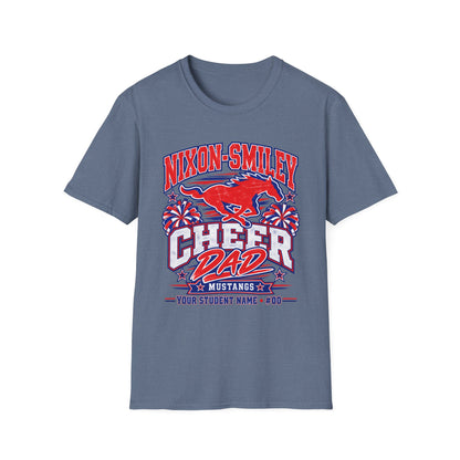Nixon-Smiley Mustangs Cheer Dad T-Shirt — School Spirit Fan Tee