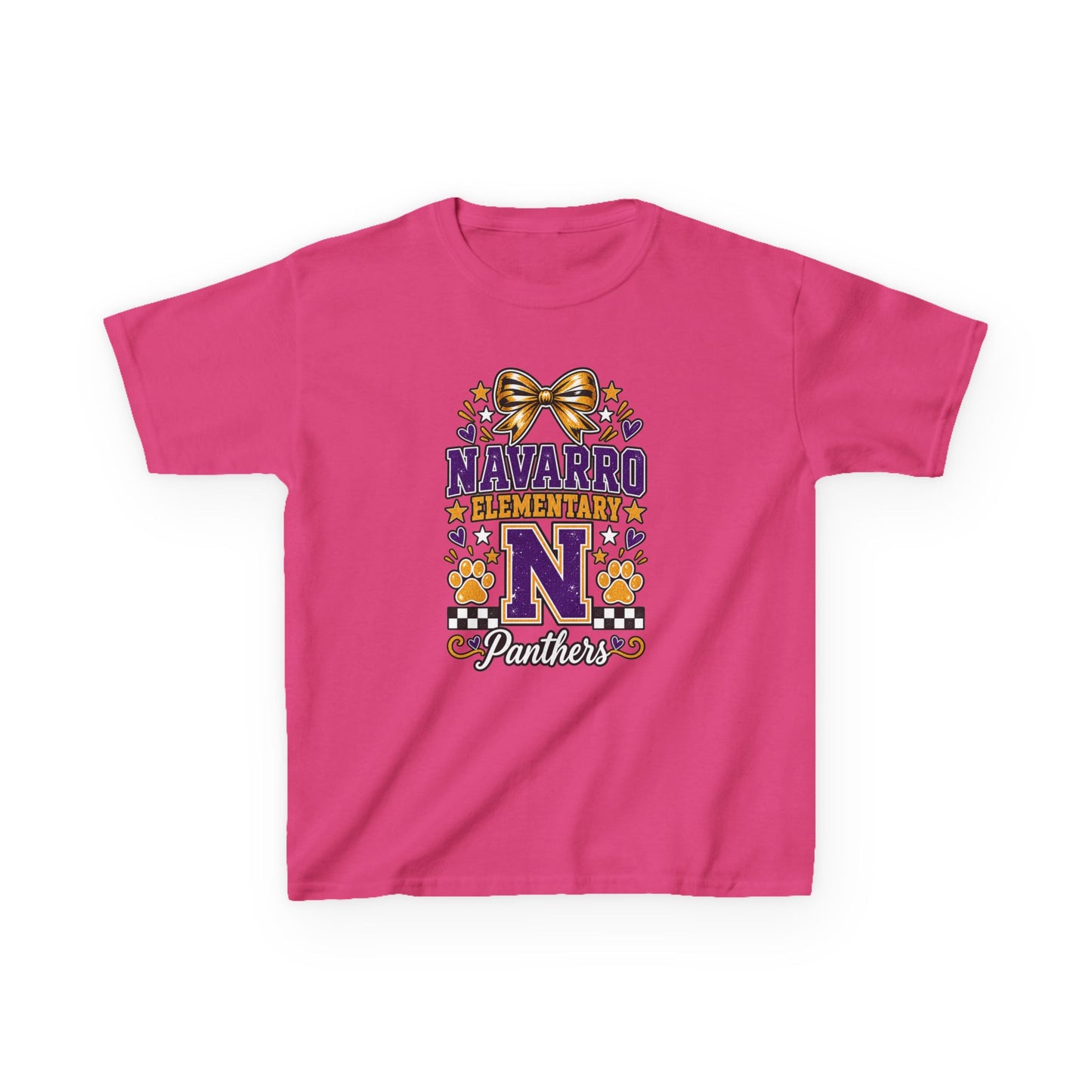 Kids Navarro Elementary Panthers T‑Shirt — Purple & Gold School Spirit Tee