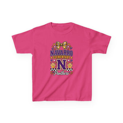 Kids Navarro Elementary Panthers T‑Shirt — Purple & Gold School Spirit Tee