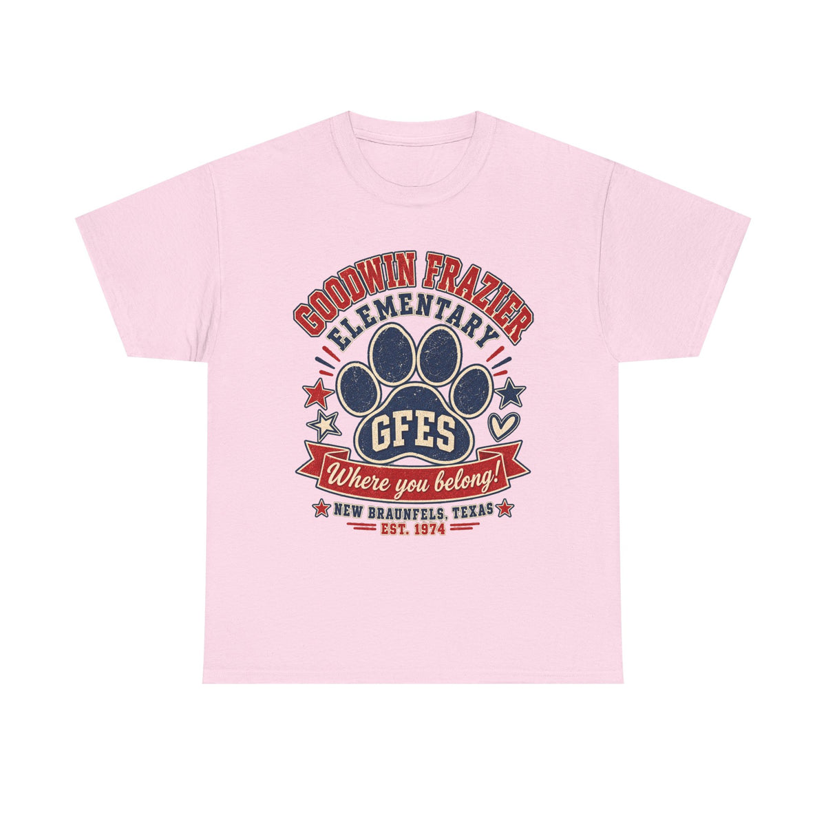 Goodwin Frazier Elementary GFES Paw Print T-Shirt — Where You Belong School Spirit Tee